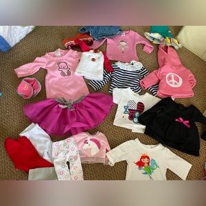 American Girl 18” Doll & Wellie Wishers Clothing Mix